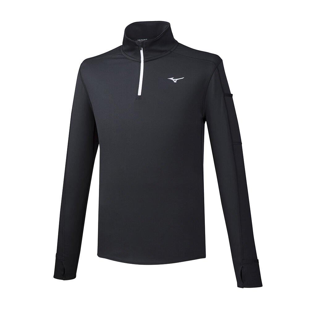 Men's Mizuno Sweashirt Black Warmalite HZ Apparel - J2GC951109